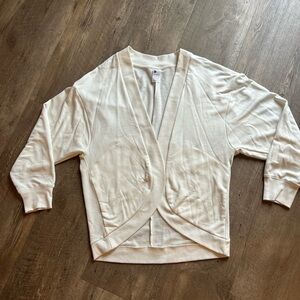 All In Motion Cream Open Front Wrap Cardigan – Size M – Soft Modal Blend